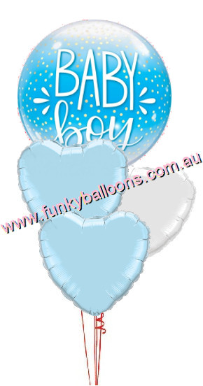 (image for) Baby Boy Bubble + Hearts Bouquet