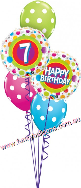 (image for) 7th Birthday Colourful Dots Bouquet