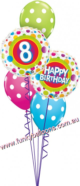 (image for) 8th Birthday Colourful Dots Bouquet