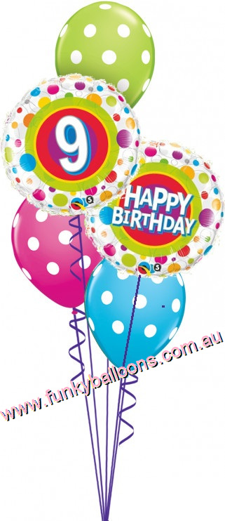 (image for) 9th Birthday Colourful Dots Bouquet