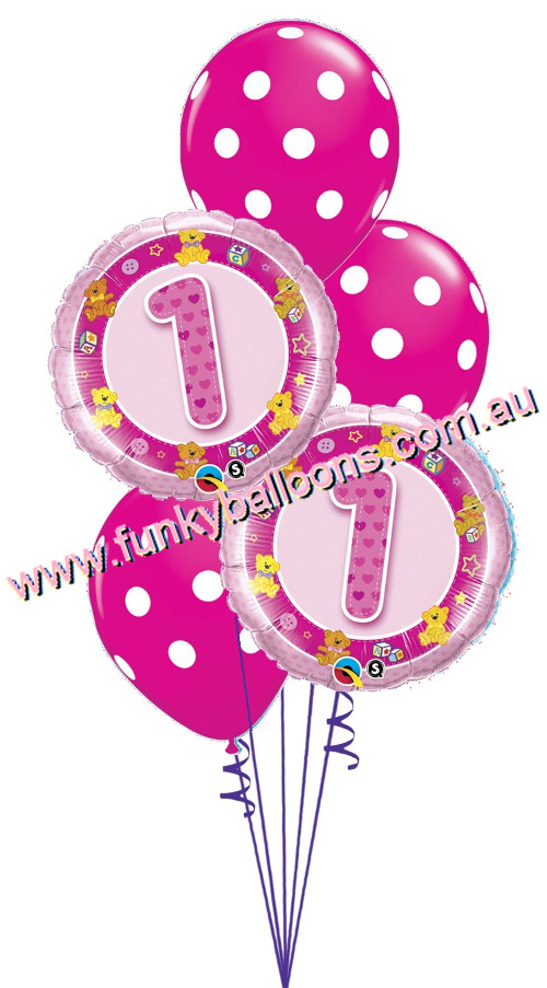 (image for) 1st Birthday Pink Bouquet