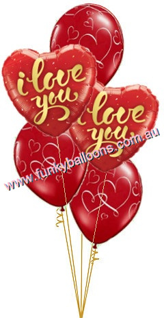 (image for) Red Gold Romantic I Love You Bouquet