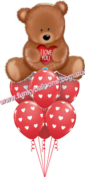 (image for) Teddy Bear Love Balloon Bouquet - Click Image to Close